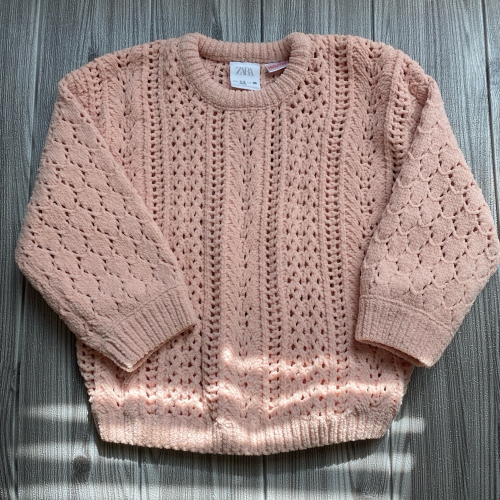 Zara Girls Pink Knitted Sweater